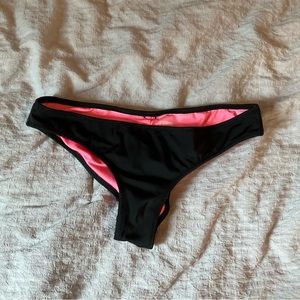 Victoria’s Secret PINK black scrunched/ruched “mini bikini” Bottom - Size XS